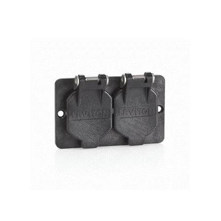 Leviton Box Cover, 1 Gang, Polycarbonate, Duplex Receptacle Cover Type 3056-E